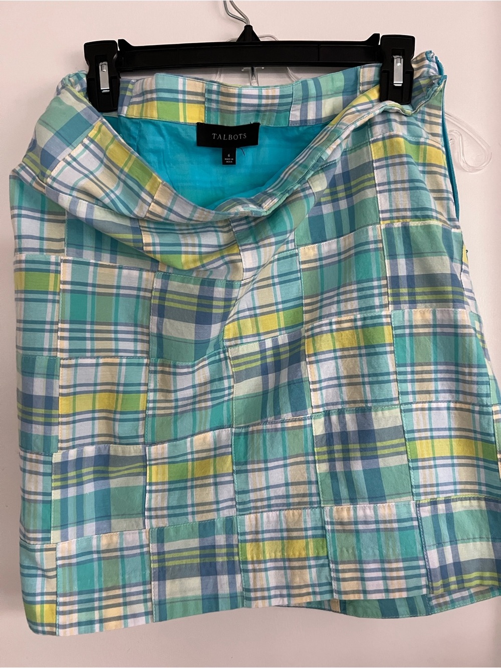 Talbots Madras plaid skirt size 6